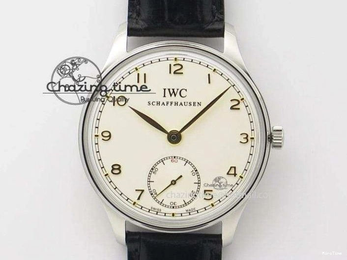 MIROTIME 0512 Modern Portuguese IW371404 ZF V3 1:1 Best Edition SS Black Dial On Black Leather Strap A 7267